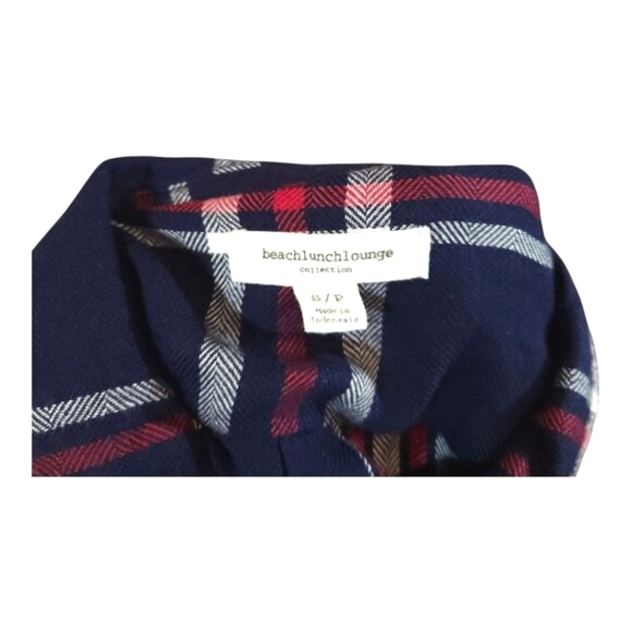 beachlunchlounge Grunge Long Sleeve Plaid Button-front Flannel Shirt Women's S - Picture 5 of 5